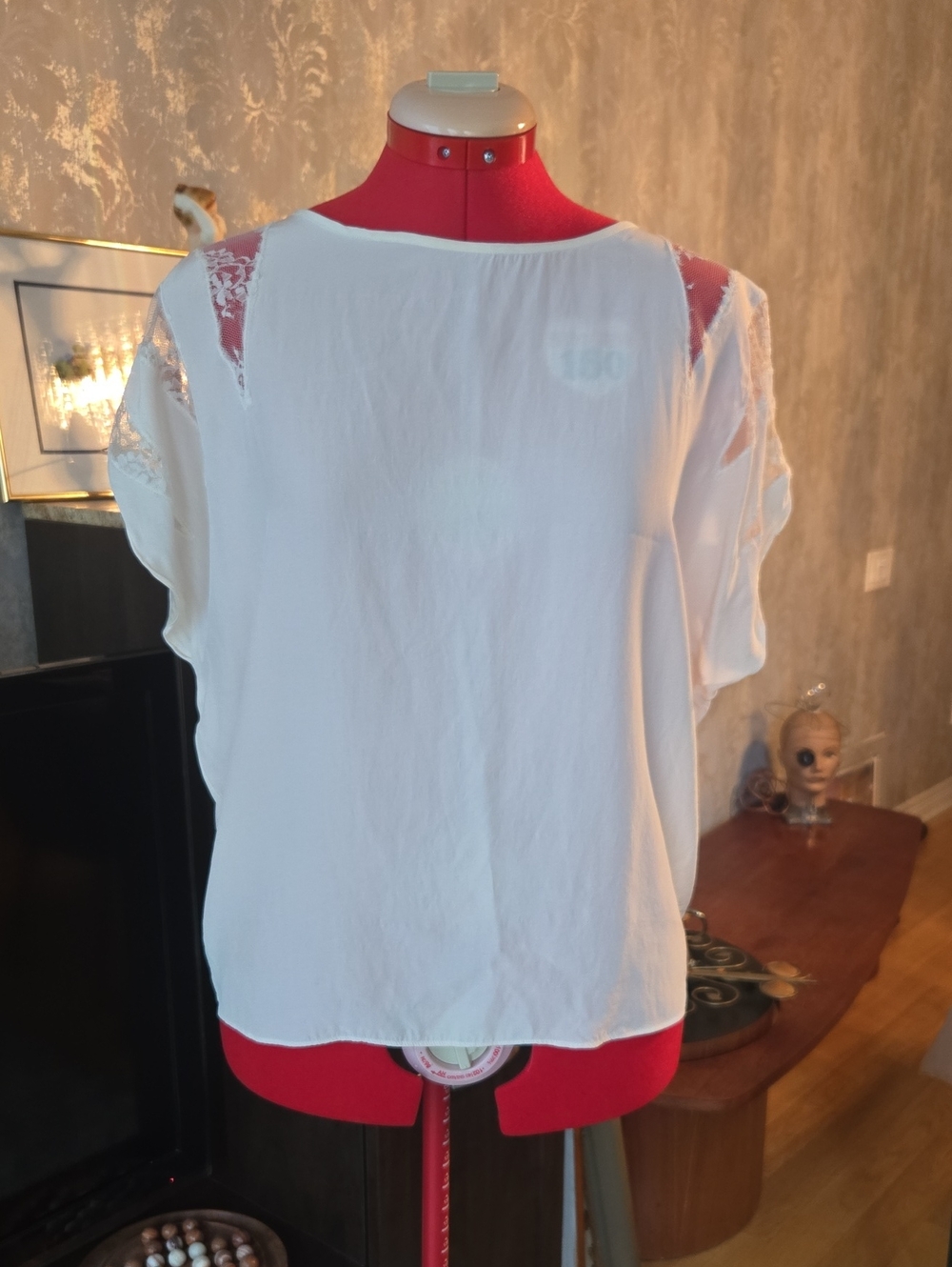 Silk Top With Back Lace Details